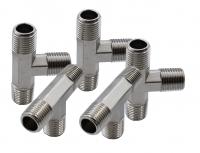 KraftWell KRW-TT14M3-5 Тройник Т-образный M1/4"-M1/4"-M1/4", 5 шт