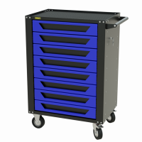 Тележка инструментальная GTH8.BLUE new Garopt 8 ящиков СИНЯЯ, центральный замок, увеличенные колеса, доводчики, GAROPT Серия "High", высота 1040мм