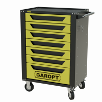 Тележка инструментальная GTH7.YELL new Garopt 7 ящиков ЖЁЛТАЯ, центральный замок, увеличенные колеса, доводчики, GAROPT Серия "High", высота 1040мм