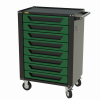 Тележка инструментальная GTH8.GREEN new Garopt 8 ящиков ЗЕЛЕНАЯ, центральный замок, увеличенные колеса, доводчики, GAROPT Серия "High", высота 1040мм