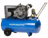 NORDBERG КОМПРЕССОР NCE100/360 2-х поршн., ременной, чугунная головка, 220В, ресив. 100л, 320л/мин