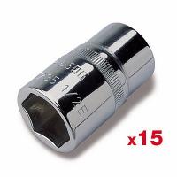 235 1/2 EN/SE15 Набор головок 6-ти гранных 1/2", 15 шт., USAG (Италия)