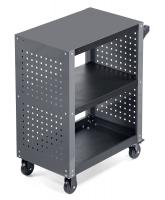 KraftWell KRW-T3PG Тележка профессиональная инструментальная с 3 открытыми полками и перфорированными боковинами