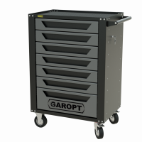Тележка инструментальная Garopt 7 ящиков СЕРАЯ, центральный замок, увеличенные колеса, доводчики, GAROPT Серия "High", высота 1040мм