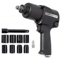 KraftWell KRW750IW-T Гайковерт пневматический ударный 1/2" с комплектом ударных головок, 780 Нм