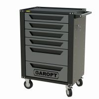 Тележка инструментальная Garopt 6 ящиков СЕРАЯ, центральный замок, увеличенные колеса, доводчики, GAROPT Серия "High", высота 1040мм