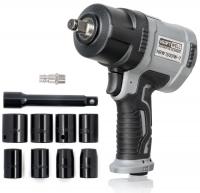 KraftWell KRW1500IW-T Гайковерт пневматический ударный 1/2" с комплектом ударных головок, 1500 Нм