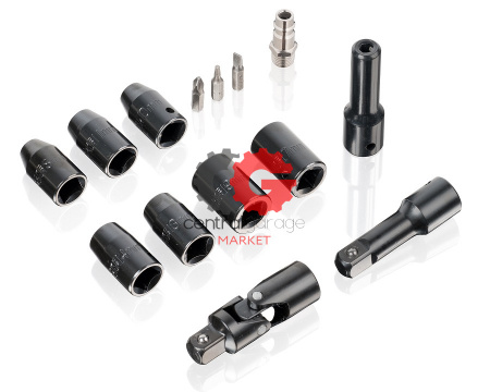 KraftWell KRW12RW-T Трещотка пневматическая 1/2" с головками, кейс