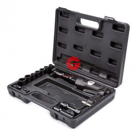 KraftWell KRW12RW-T Трещотка пневматическая 1/2" с головками, кейс