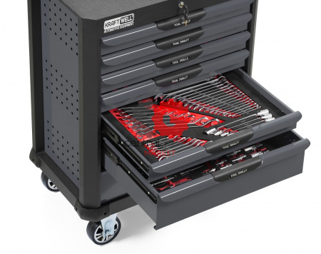 KraftWell KRW-TTG+SET277 Тележка с 7 ящиками + инструмент 277 предметов