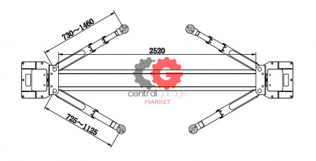 KraftWell VERSA 2A/220 Подъемник комплект г/п 4 т. упр. стопорами на 1-й колонне с анкерами и проставками