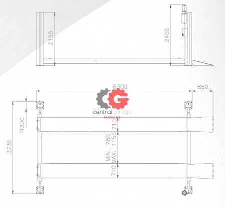 Velyen 4ED0700N Подъемник четырехстоечный г/п 12000 кг. платформы гладкие