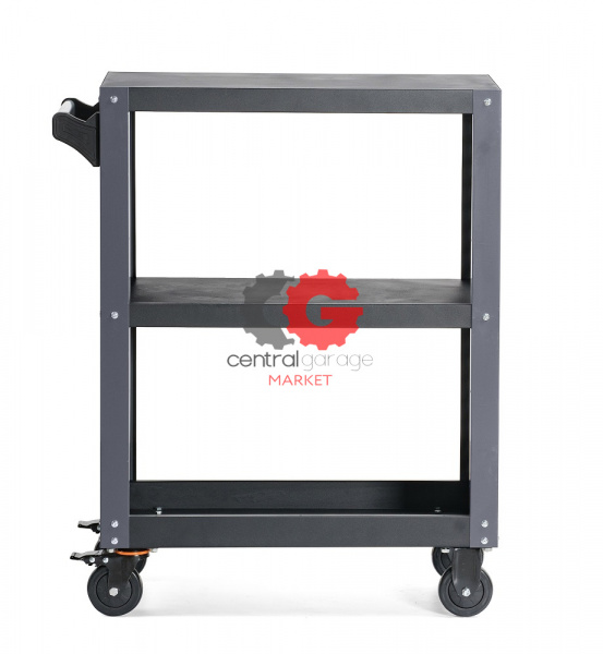 KraftWell KRW-T3PG Тележка профессиональная инструментальная с 3 открытыми полками и перфорированными боковинами