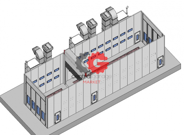 KraftWell KRW1855-TM Покрасочная камера 18 х 5 х 5 м., 75 000 м3/ч