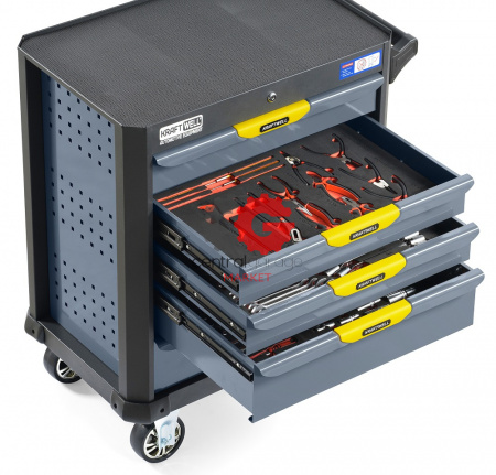 KraftWell KRW-TTG+SET157 Тележка с 5 ящиками + инструмент 157 предметов