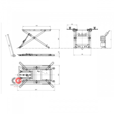 WDK-503 WiederKraft Подъемник ножничный мобильный 2.7 т