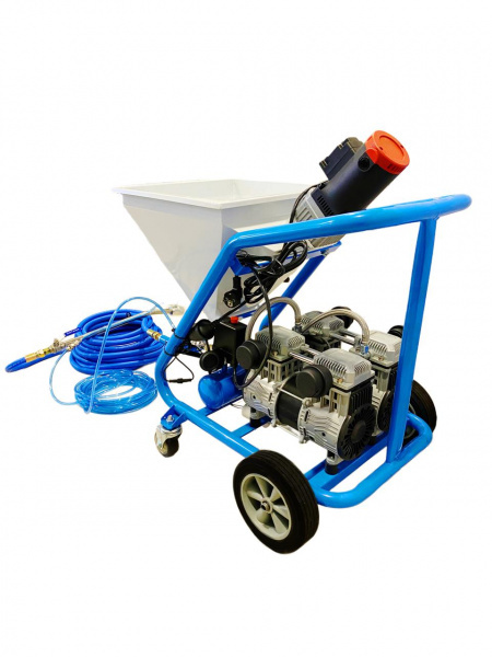 Установка AktiSpray AvS-10-20RA-DUO (2 компрессора) для нанесения гидроизоляционных материалов и шпатлевки (с автоматикой, к-т с рукавами и распылитем)