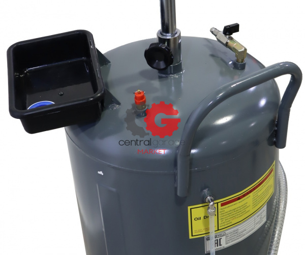 KraftWell KRW1803.80L Установка для слива масла/антифриза с круглой подъемной ванной, мобильная, объем 80 л