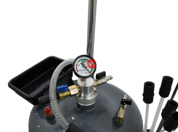 KraftWell KRW1832.80L Установка для слива и откачки масла/антифриза с круглой подъемной ванной, мобильная, объем 80 л
