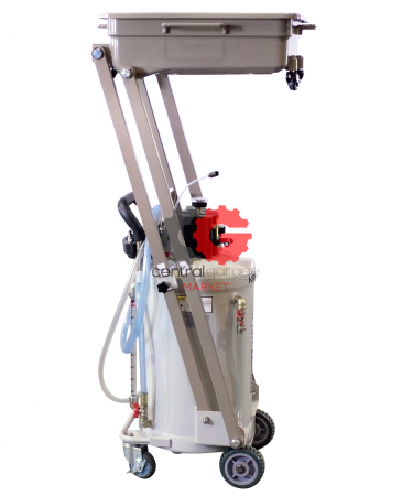 KraftWell KRW1835 Установка для слива и откачки масла/антифриза с пантографной ванной, мобильная