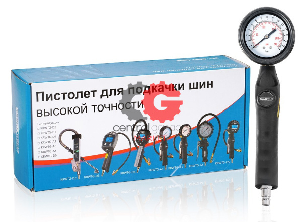 KraftWell KRWTG-A1 Пистолет с аналоговым манометром 16 бар