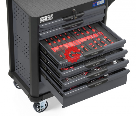KraftWell KRW-TTG+SET277 Тележка с 7 ящиками + инструмент 277 предметов