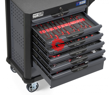 KraftWell KRW-TTG+SET277 Тележка с 7 ящиками + инструмент 277 предметов