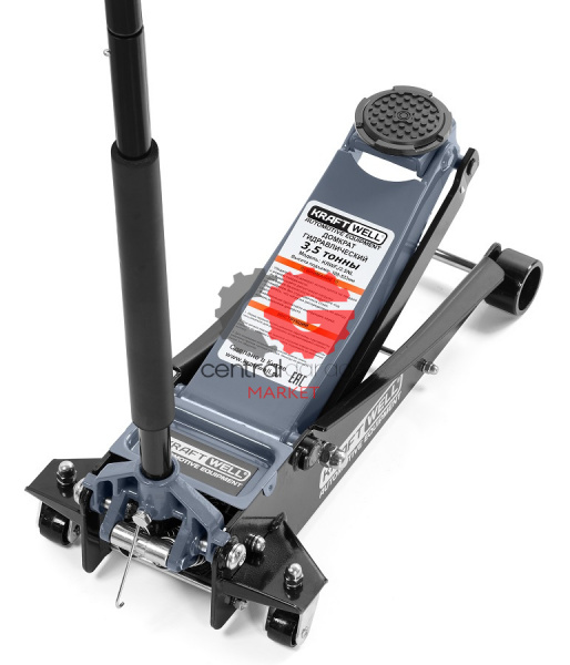KraftWell KRWFJ3.5NL Домкрат подкатной гидравлический, низкопрофильный г/п 3500 кг.