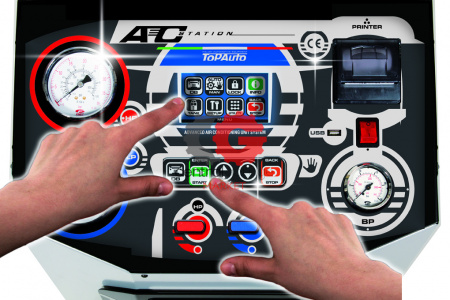 KraftWell RR700Touch Станция автоматическая для заправки автомобильных кондиционеров