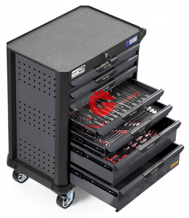 KraftWell KRW-TTG+SET277 Тележка с 7 ящиками + инструмент 277 предметов