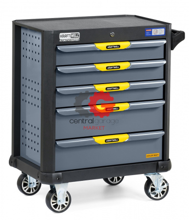 KraftWell KRW-TTG+SET157 Тележка с 5 ящиками + инструмент 157 предметов