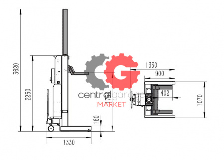 KraftWell COMBI8.5/2 Колонны подкатные г/п 2х8,5 т. электрогидравлические беспроводные
