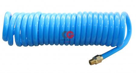 KraftWell KRW-HC081205M14 Шланг воздушный полиуретановый, спиральный 8х12 мм, 5 м