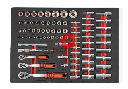 KraftWell KRW-TTG+SET157 Тележка с 5 ящиками + инструмент 157 предметов