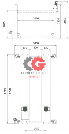 Velyen 4ED0600L Подъемник четырехстоечный г/п 5000 кг. платформы для сход-развала