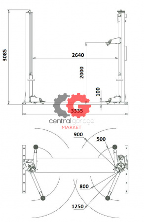 Velyen 4EB1700 Подъемник двухстоечный г/п 3200 кг. электромеханический