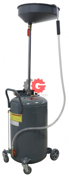 KraftWell KRW1803.80L Установка для слива масла/антифриза с круглой подъемной ванной, мобильная, объем 80 л