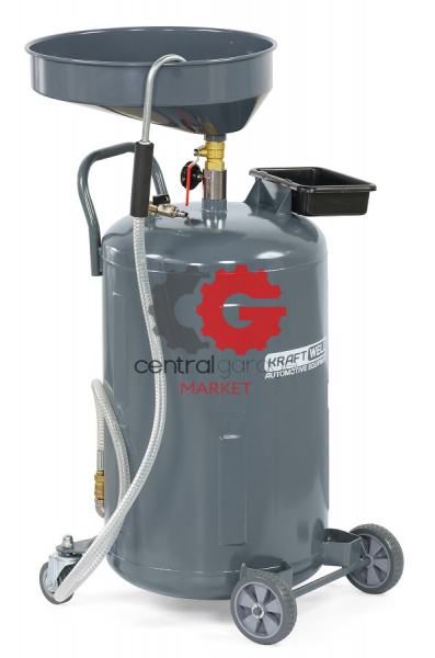 KraftWell KRW1803.80L Установка для слива масла/антифриза с круглой подъемной ванной, 80 л