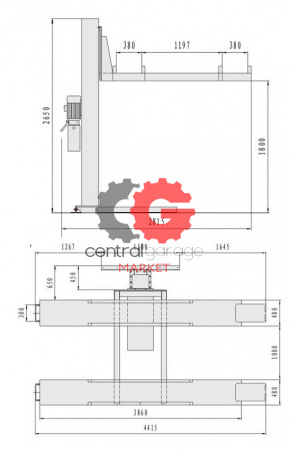 KraftWell KRWF2.5L Парковка одностоечная, г/п 2000 кг.