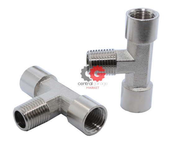 KraftWell KRW-TT14FMF-10 Тройник Т-образный F1/4"-M1/4"-F1/4", 10 шт