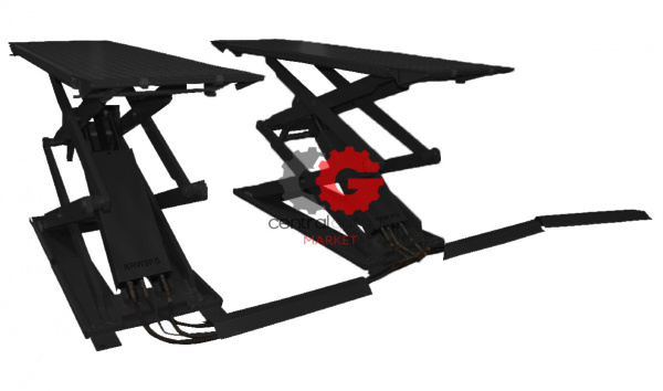 KraftWell KRW3FS/220 Подъемник ножничный короткий г/п 3000 кг.  напольный