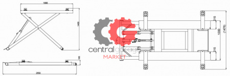 KraftWell KRW2.7 Подъемник ножничный г/п 2700 кг. мобильный