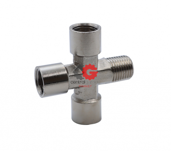 KraftWell KRW-TC14F3M Переходник "крест" 3*F1/4" - M1/4", 1 шт