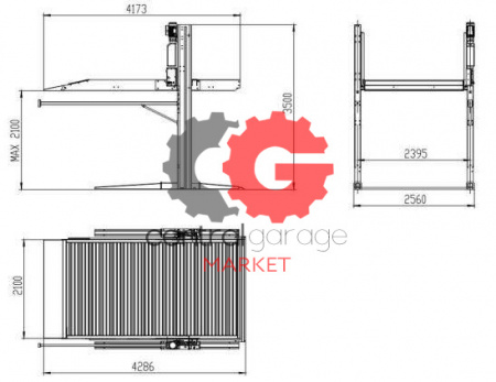 KraftWell KRWF3P Парковка двухстоечная, г/п 3000 кг.
