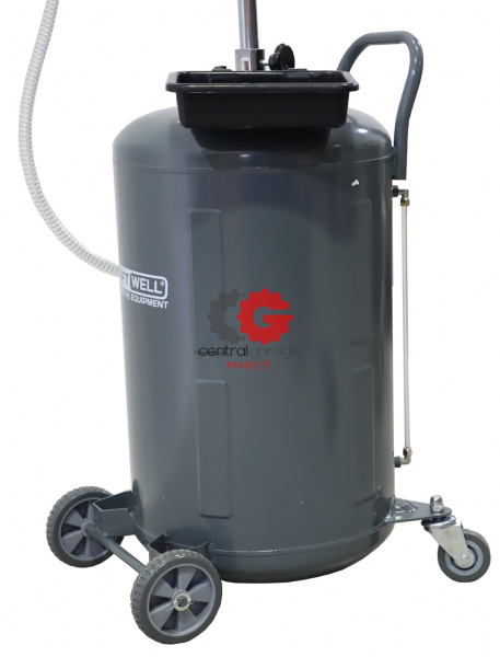 KraftWell KRW1803.80L Установка для слива масла/антифриза с круглой подъемной ванной, мобильная, объем 80 л