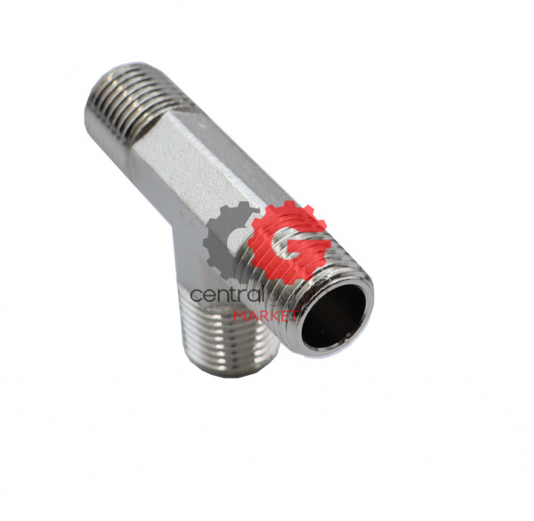 KraftWell KRW-TT14M3-5 Тройник Т-образный M1/4"-M1/4"-M1/4", 5 шт