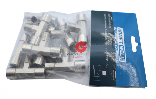 KraftWell KRW-TT14FMF-10 Тройник Т-образный F1/4"-M1/4"-F1/4", 10 шт